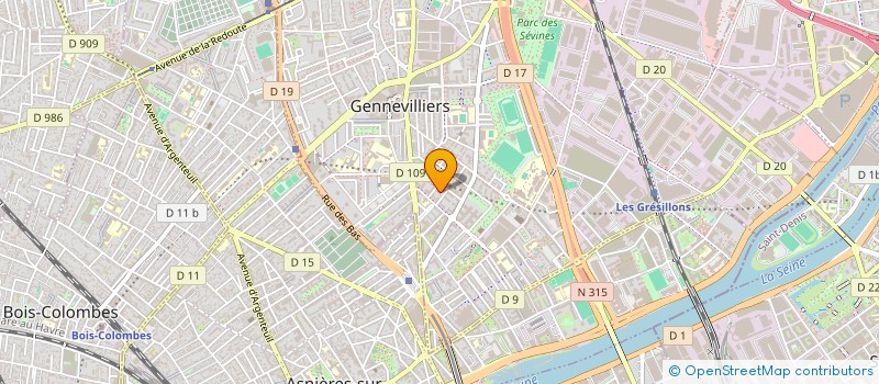 localisation de l'entreprise M.T.CREATION à GENNEVILLIERS