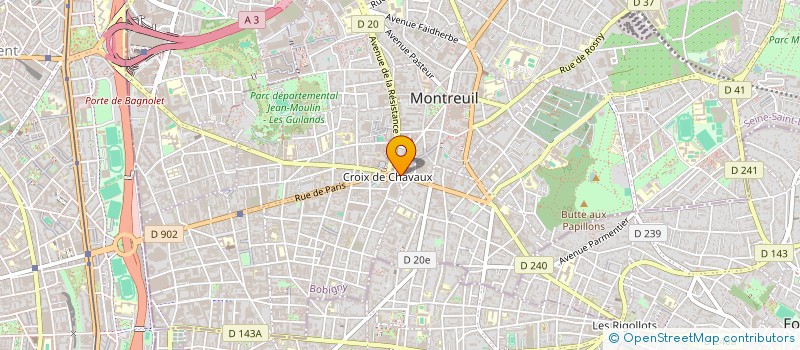 localisation de l'entreprise M.T.D CARNOT INVESTISSEMENTS à MONTREUIL