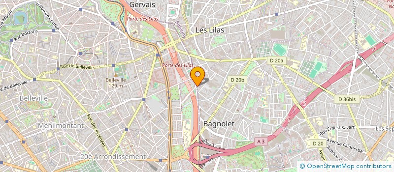 localisation de l'entreprise M.T.I. à BAGNOLET