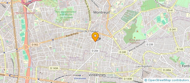localisation de l'entreprise M.T.I à MONTREUIL