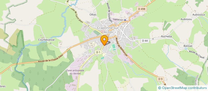 localisation de l'entreprise M TRAVAUX  CRAPONNE-SUR-ARZON
