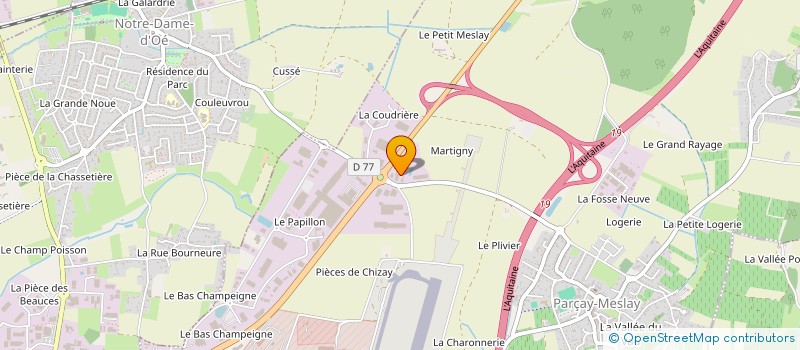 localisation de l'entreprise M-V-D. à PARCAY-MESLAY