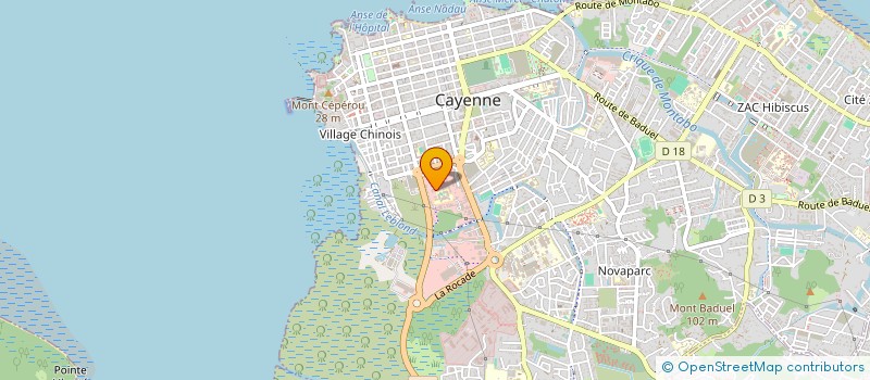 localisation de l'entreprise M.V.G  ( MACONNERIE ET VRD DE GUYANE )  CAYENNE