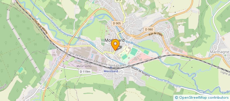 localisation de l'entreprise M V V à MONTBARD
