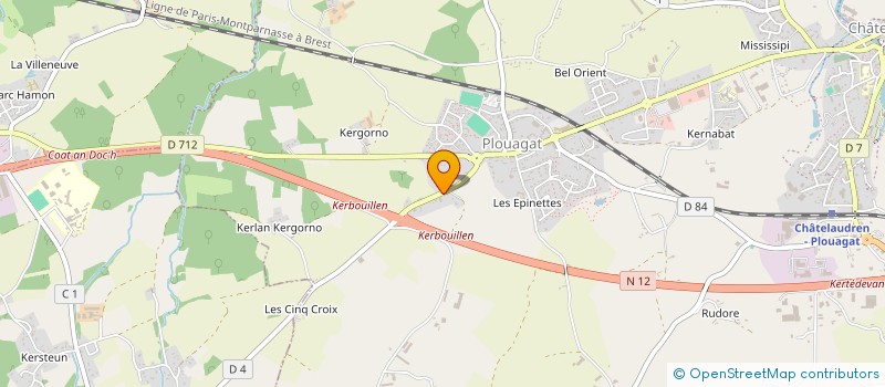 localisation de l'entreprise M2 TRANSPORTS  CHATELAUDREN-PLOUAGAT