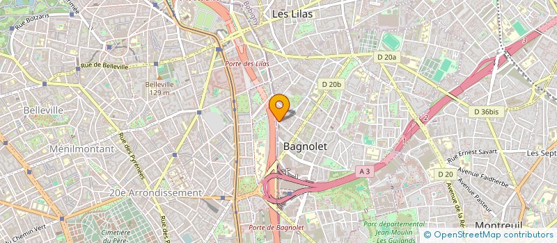 localisation de l'entreprise M2A à BAGNOLET