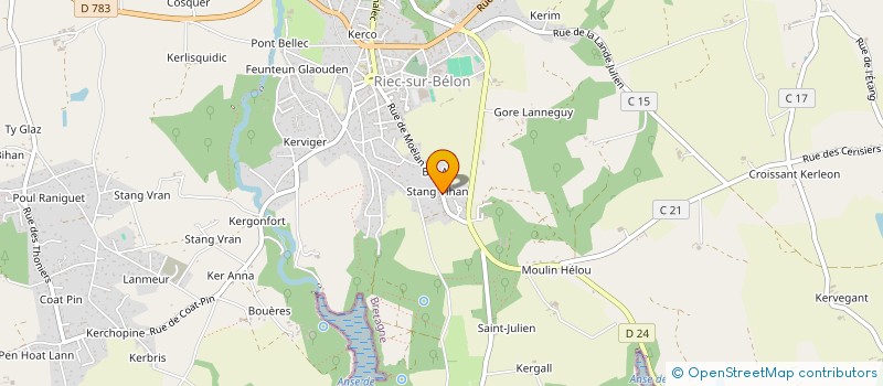 localisation de l'entreprise M2G à RIEC-SUR-BELON