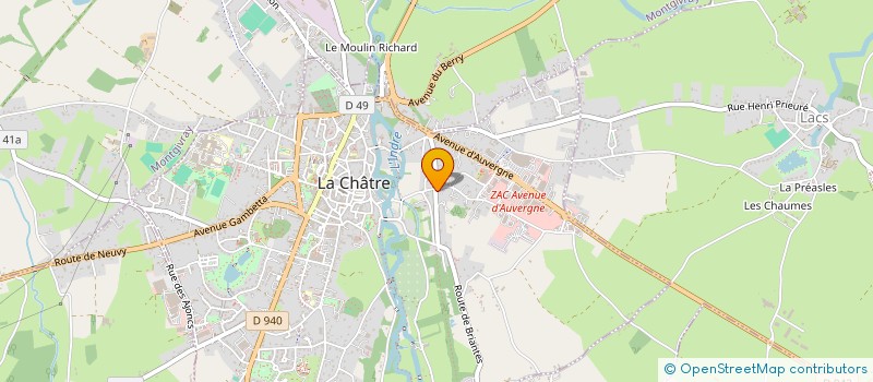 localisation de l'entreprise M2J à LA CHATRE