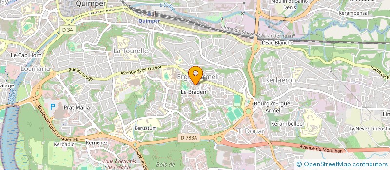 localisation de l'entreprise MA P'TITE COUTURE  QUIMPER