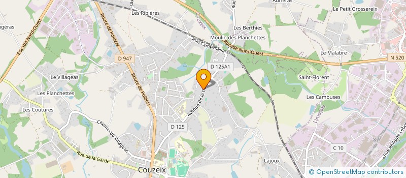 localisation de l'entreprise MA SANTE à COUZEIX