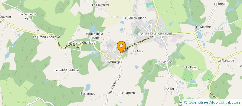 localisation de l'entreprise MACB HERVE FOUETILLOU à COUSSAC-BONNEVAL