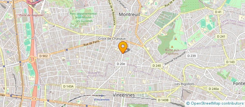 localisation de l'entreprise MACONNERIE BETON CARRELAGE à MONTREUIL