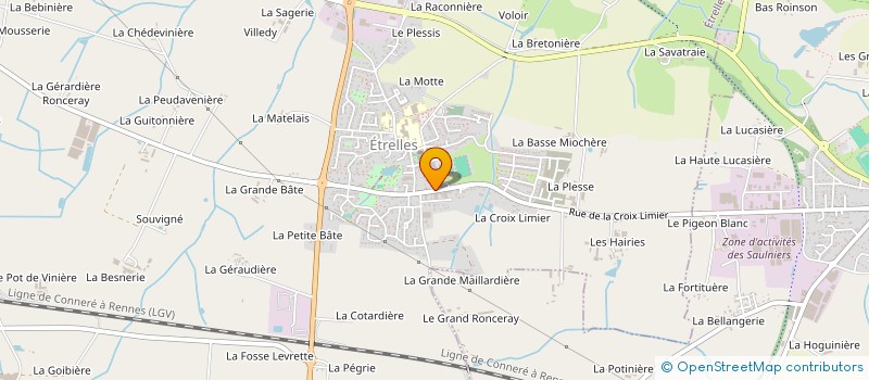 localisation de l'entreprise MACONNERIE CHRISTOPHE LEROUX  ETRELLES