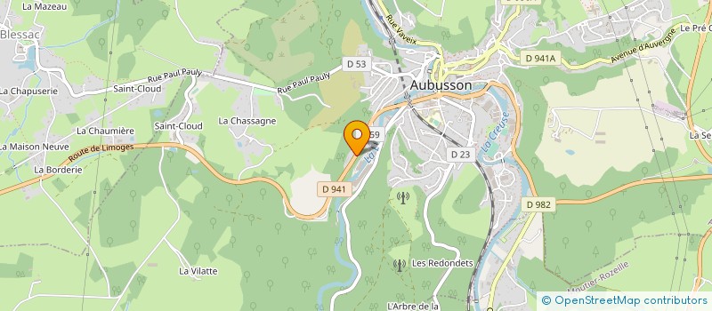 localisation de l'entreprise MACONNERIE GENERALE CONSIDERE à AUBUSSON