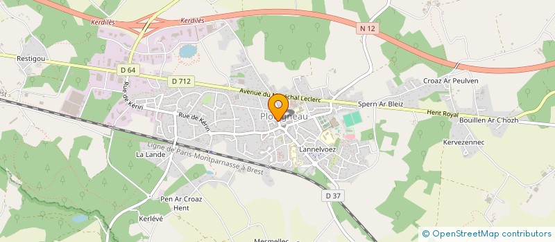localisation de l'entreprise MADAME ADELINE GUEVEL à PLOUIGNEAU