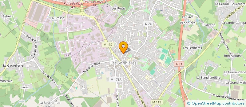 localisation de l'entreprise MADAME ADELINE MONTUELLE  LES SORINIERES