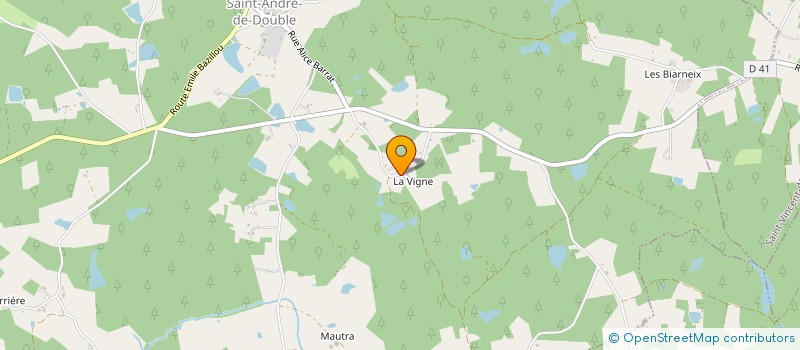 localisation de l'entreprise MADAME AGNES VIEILLEVILLE  SAINT-ANDRE-DE-DOUBLE