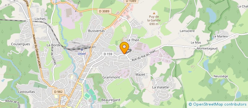 localisation de l'entreprise MADAME ALICE CHAMORET à USSEL