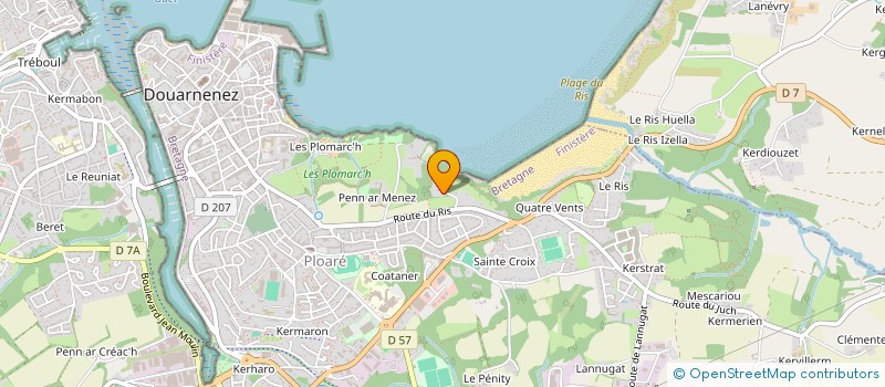 localisation de l'entreprise MADAME ALIENOR DE ROUFFIGNAC à DOUARNENEZ