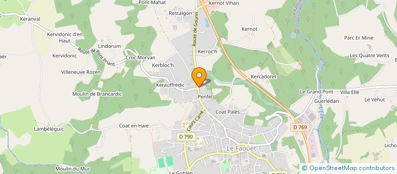 localisation de l'entreprise MADAME ALINE COUTELER  LE FAOUET