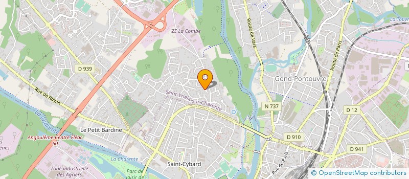 localisation de l'entreprise MADAME ALINE GROS à SAINT-YRIEIX-SUR-CHARENTE