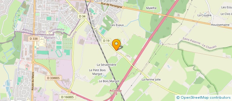 localisation de l'entreprise MADAME ALINE LEMAIRE  SAINT-PATERNE - LE CHEVAIN