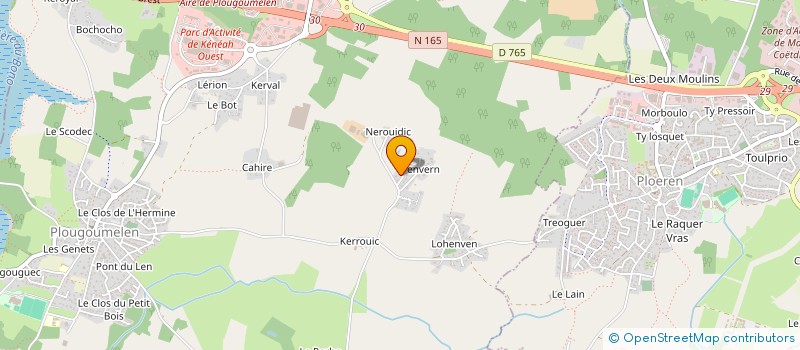 localisation de l'entreprise MADAME ALINE POIRIER  PLOUGOUMELEN