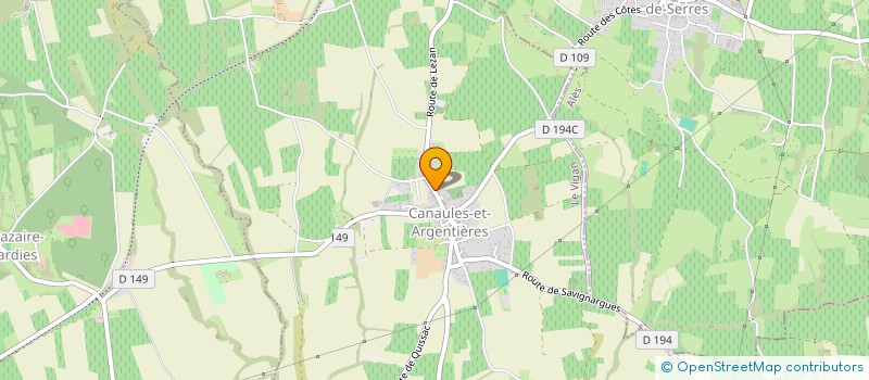 localisation de l'entreprise MADAME AMELIE DELMAS  CANAULES-ET-ARGENTIERES