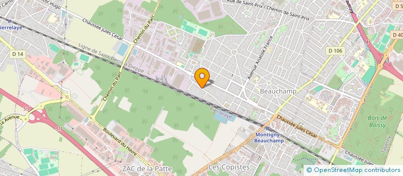 localisation de l'entreprise MADAME AMELIE SEGUENI à BEAUCHAMP