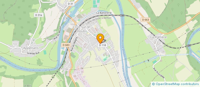 localisation de l'entreprise MADAME AMELIE THIEBAUD à L'ISLE-SUR-LE-DOUBS