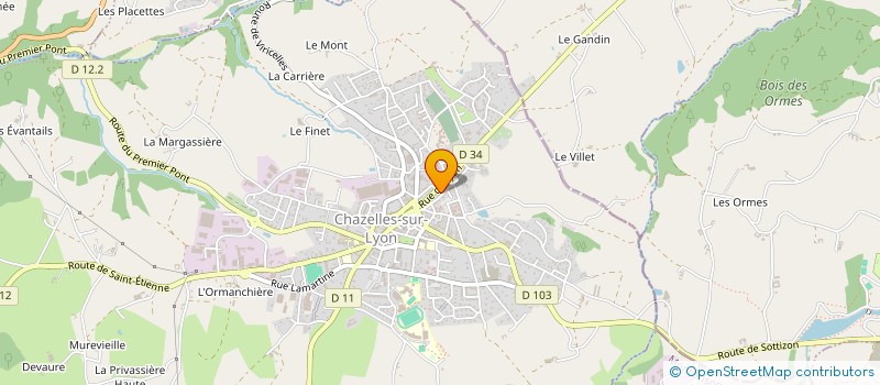 localisation de l'entreprise MADAME ANAIS OGIER  CHAZELLES SUR LYON