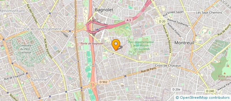 localisation de l'entreprise MADAME ANGELE SANTROT à BAGNOLET