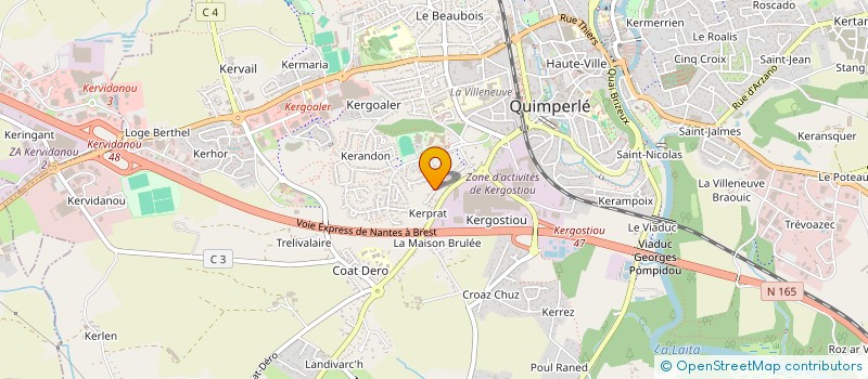 localisation de l'entreprise MADAME ANITA BIRIAZAFY  QUIMPERLE