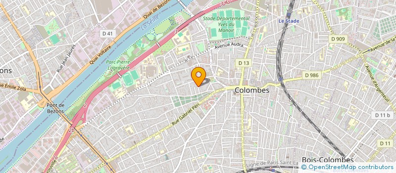 localisation de l'entreprise MADAME ANNE BERNARD DE LAJARTRE à COLOMBES