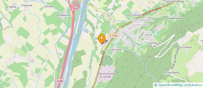 localisation de l'entreprise MADAME ANNE BERNOUD à SAINT-QUENTIN-SUR-ISERE