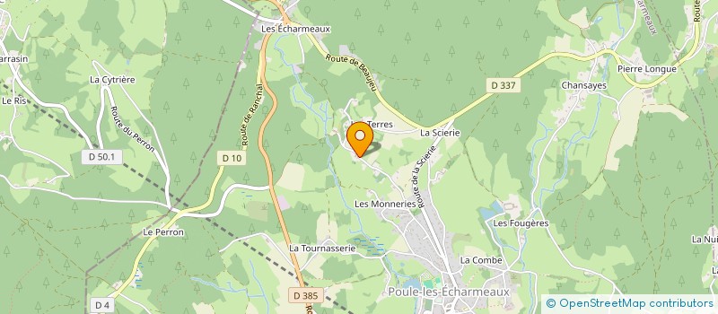 localisation de l'entreprise MADAME ANNE CHAZAUX  POULE-LES-ECHARMEAUX