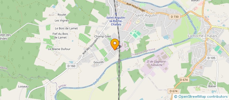 localisation de l'entreprise MADAME ANNE DRIBAULT  SAINT-AIGULIN