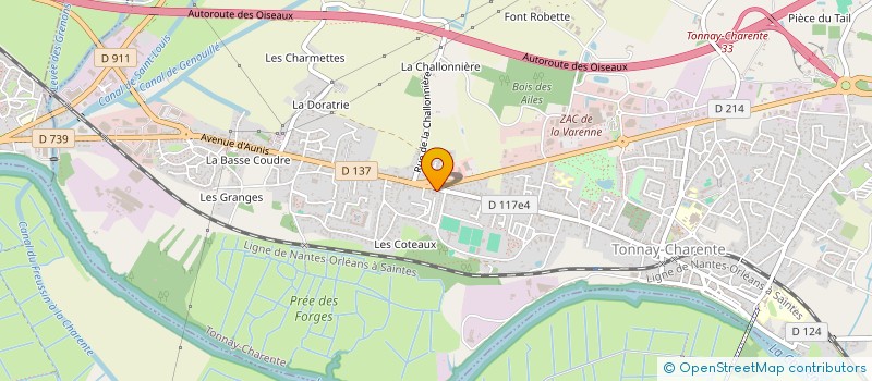 localisation de l'entreprise MADAME ANNE GENDREAU  TONNAY-CHARENTE