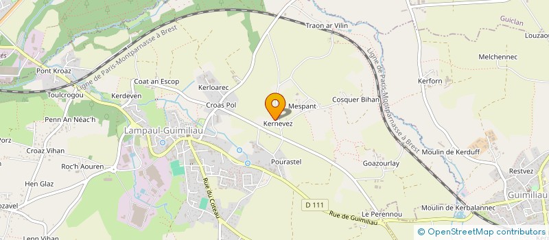 localisation de l'entreprise MADAME ANNE GUEGUEN  PLOUGOURVEST