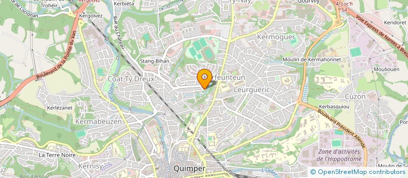 localisation de l'entreprise MADAME ANNE HELENE BAZIN à QUIMPER