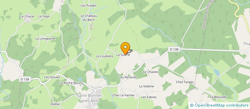 localisation de l'entreprise MADAME ANNE-MARIE BODEVEIX  SAINT-BONNET-PRES-BORT