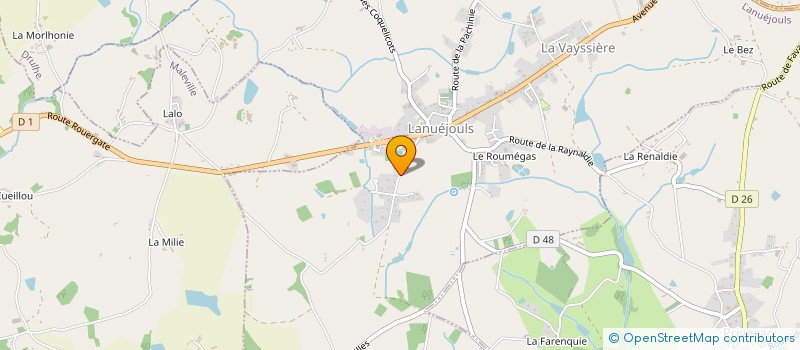 localisation de l'entreprise MADAME ANNE MARIE TEULIER  LANUEJOULS