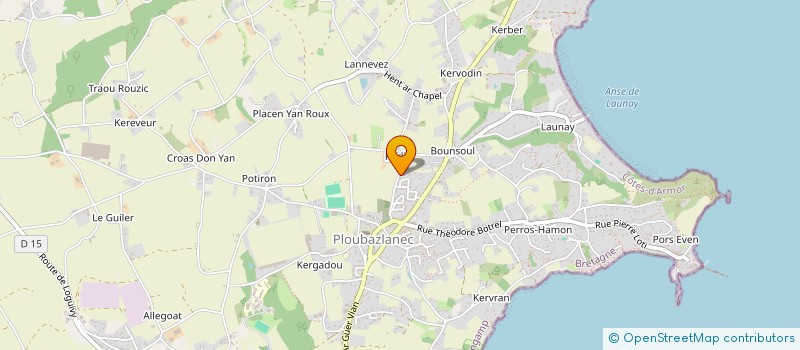 localisation de l'entreprise MADAME ANNE-YVONNE HUET  PLOUBAZLANEC