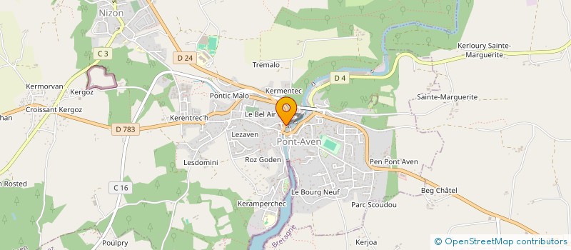 localisation de l'entreprise MADAME ANNETTE DERON  PONT-AVEN