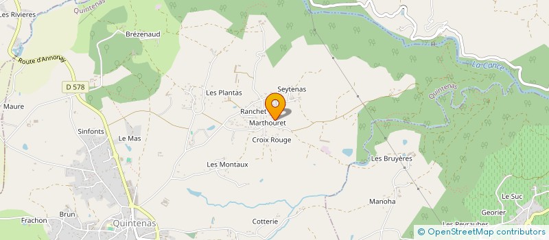 localisation de l'entreprise MADAME ANNETTE FOY à QUINTENAS