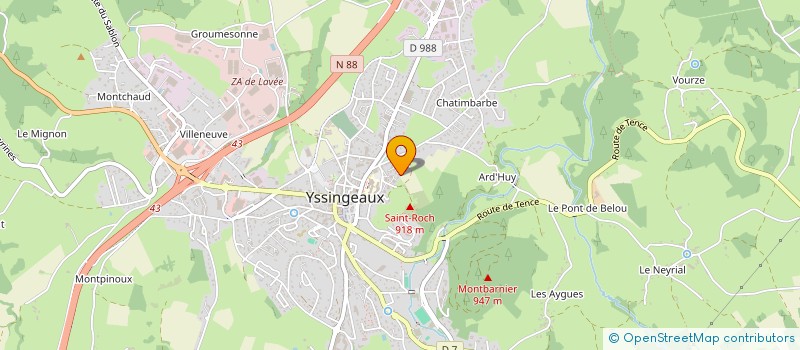 localisation de l'entreprise MADAME ANNICK GABET  YSSINGEAUX