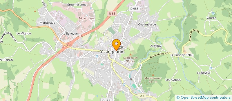 localisation de l'entreprise MADAME ANNICK MONTCHALIN  YSSINGEAUX