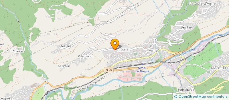 localisation de l'entreprise MADAME ANNIE CHARVAZ  AIME-LA-PLAGNE