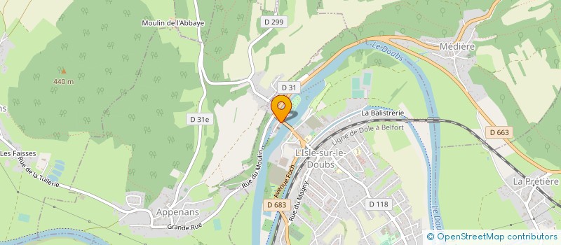 localisation de l'entreprise MADAME ANNIE CORBET  L'ISLE-SUR-LE-DOUBS