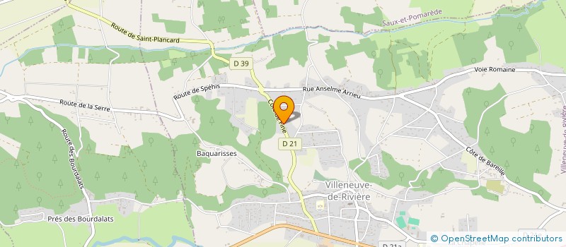 localisation de l'entreprise MADAME ANNIE HUGONE  VILLENEUVE-DE-RIVIERE